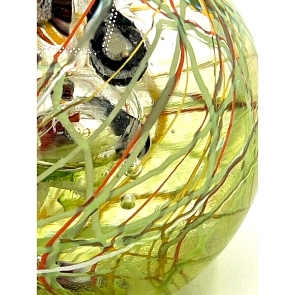 Murano Style Studio Glass Handblown Paperweight Multicolored Swirl‎ Ribbons Fish - Picture 12 of 16